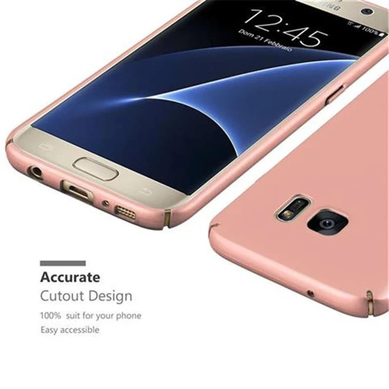 Cadorabo Hülle kompatibel mit Samsung Galaxy S7 Hard Case Schutzhülle in Metall Optik gegen Kratzer und Stöße