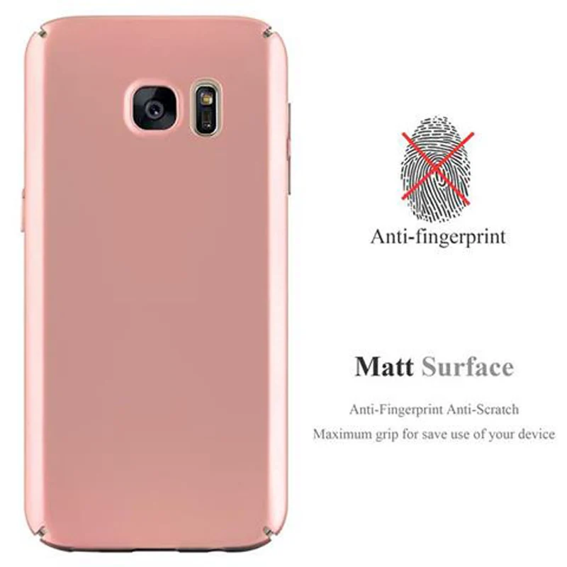 Cadorabo Hülle kompatibel mit Samsung Galaxy S7 Hard Case Schutzhülle in Metall Optik gegen Kratzer und Stöße