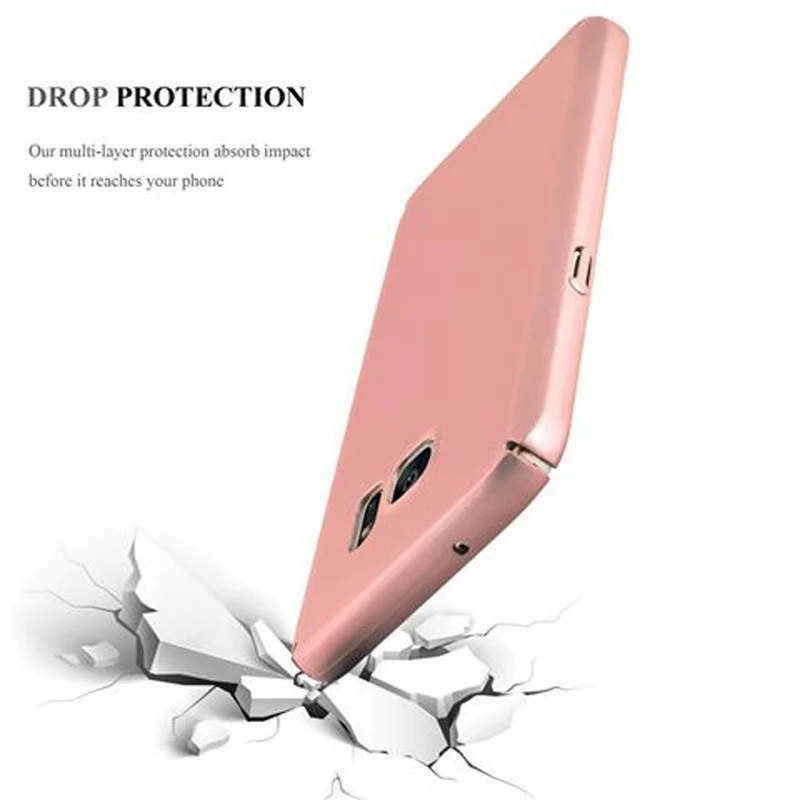 Cadorabo Hülle kompatibel mit Samsung Galaxy S7 Hard Case Schutzhülle in Metall Optik gegen Kratzer und Stöße