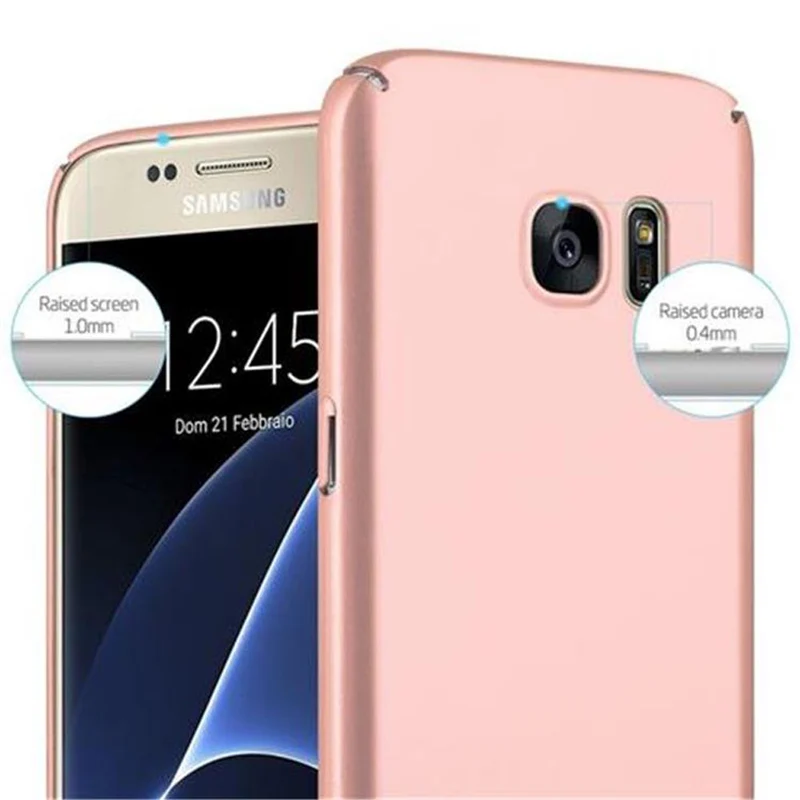 Cadorabo Hülle kompatibel mit Samsung Galaxy S7 Hard Case Schutzhülle in Metall Optik gegen Kratzer und Stöße