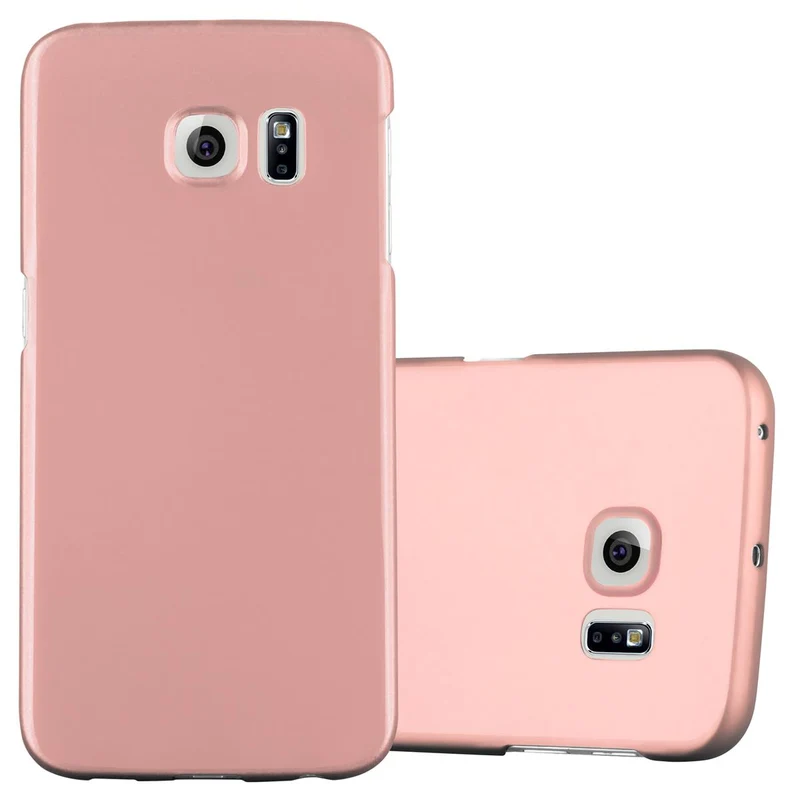 Cadorabo Hülle kompatibel mit Samsung Galaxy S6 EDGE Hard Case Schutzhülle in Metall Optik gegen Kratzer und Stöße
