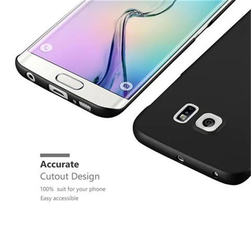 Cadorabo Hülle kompatibel mit Samsung Galaxy S6 EDGE Hard Case Schutzhülle in Metall Optik gegen Kratzer und Stöße