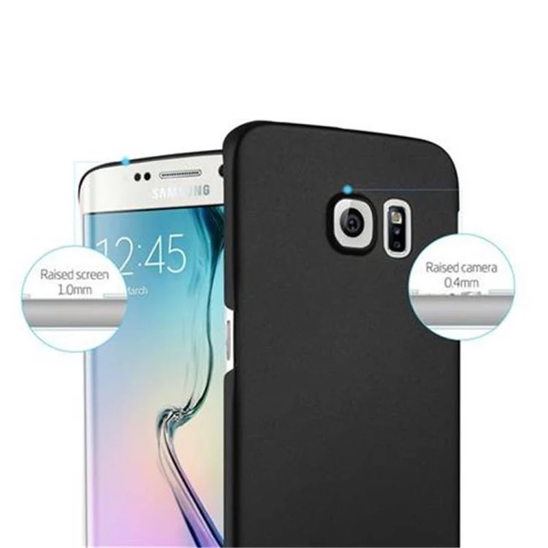 Cadorabo Hülle kompatibel mit Samsung Galaxy S6 EDGE Hard Case Schutzhülle in Metall Optik gegen Kratzer und Stöße