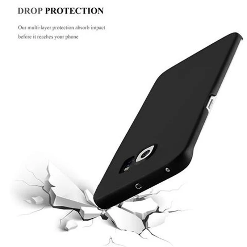 Cadorabo Hülle kompatibel mit Samsung Galaxy S6 EDGE Hard Case Schutzhülle in Metall Optik gegen Kratzer und Stöße