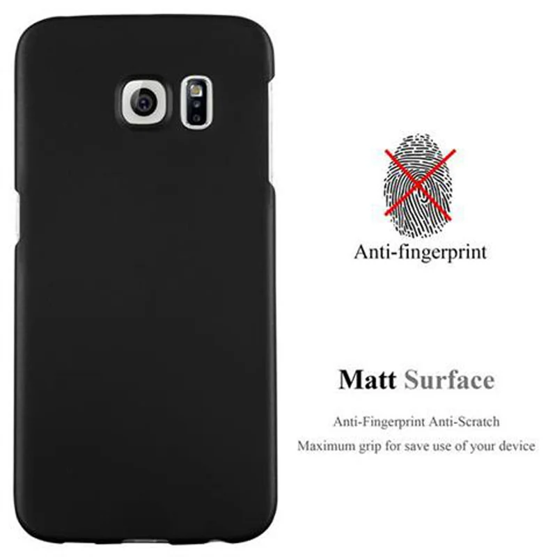 Cadorabo Hülle kompatibel mit Samsung Galaxy S6 EDGE Hard Case Schutzhülle in Metall Optik gegen Kratzer und Stöße