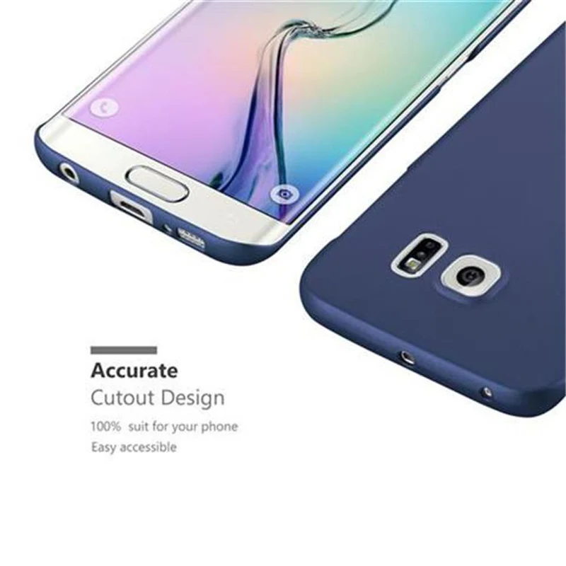 Cadorabo Hülle kompatibel mit Samsung Galaxy S6 EDGE Hard Case Schutzhülle in Metall Optik gegen Kratzer und Stöße