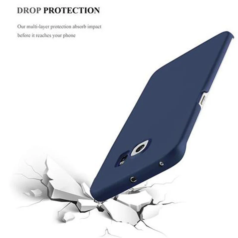Cadorabo Hülle kompatibel mit Samsung Galaxy S6 EDGE Hard Case Schutzhülle in Metall Optik gegen Kratzer und Stöße