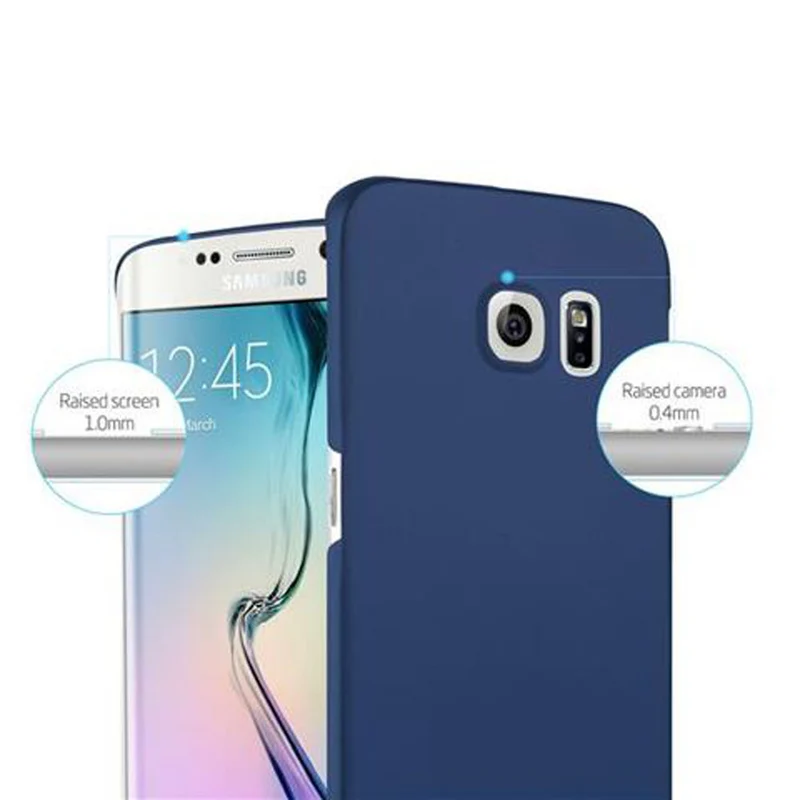 Cadorabo Hülle kompatibel mit Samsung Galaxy S6 EDGE Hard Case Schutzhülle in Metall Optik gegen Kratzer und Stöße