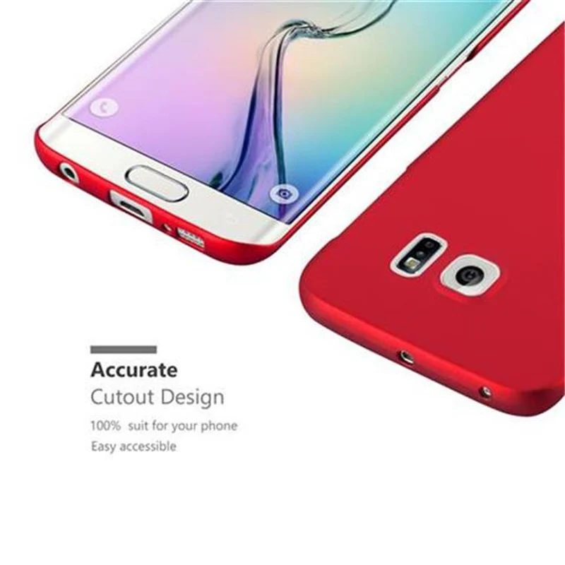 Cadorabo Hülle kompatibel mit Samsung Galaxy S6 EDGE Hard Case Schutzhülle in Metall Optik gegen Kratzer und Stöße