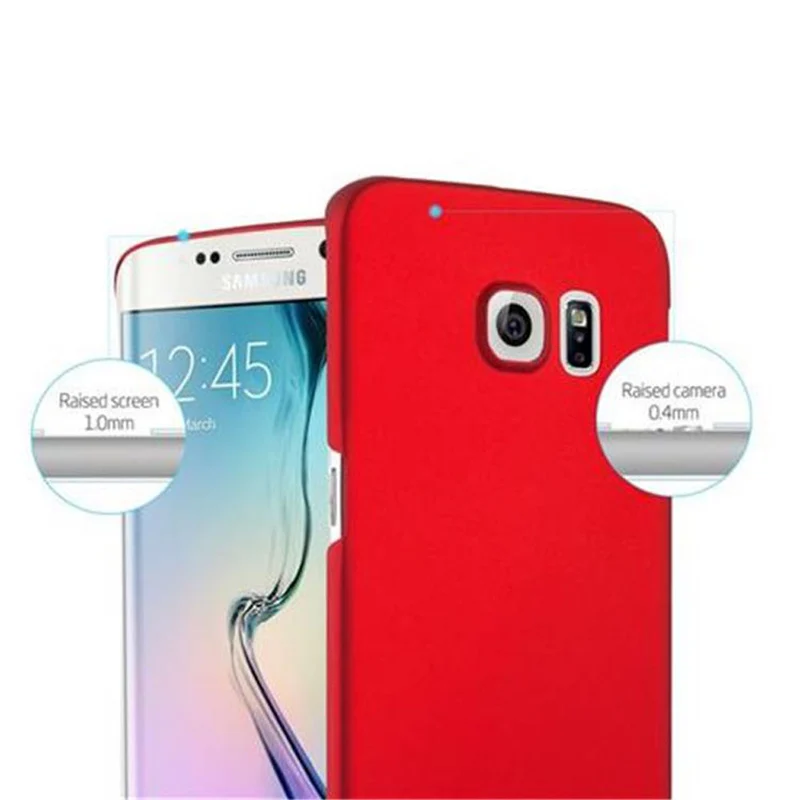 Cadorabo Hülle kompatibel mit Samsung Galaxy S6 EDGE Hard Case Schutzhülle in Metall Optik gegen Kratzer und Stöße