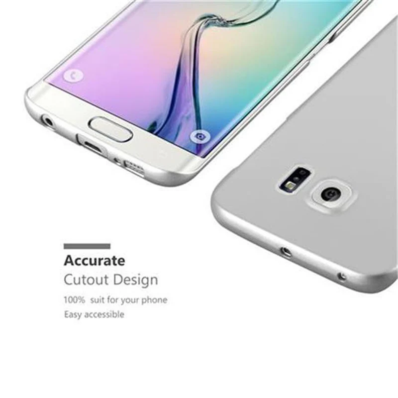 Cadorabo Hülle kompatibel mit Samsung Galaxy S6 EDGE Hard Case Schutzhülle in Metall Optik gegen Kratzer und Stöße