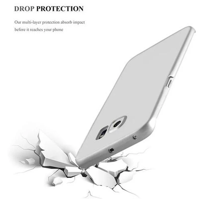 Cadorabo Hülle kompatibel mit Samsung Galaxy S6 EDGE Hard Case Schutzhülle in Metall Optik gegen Kratzer und Stöße