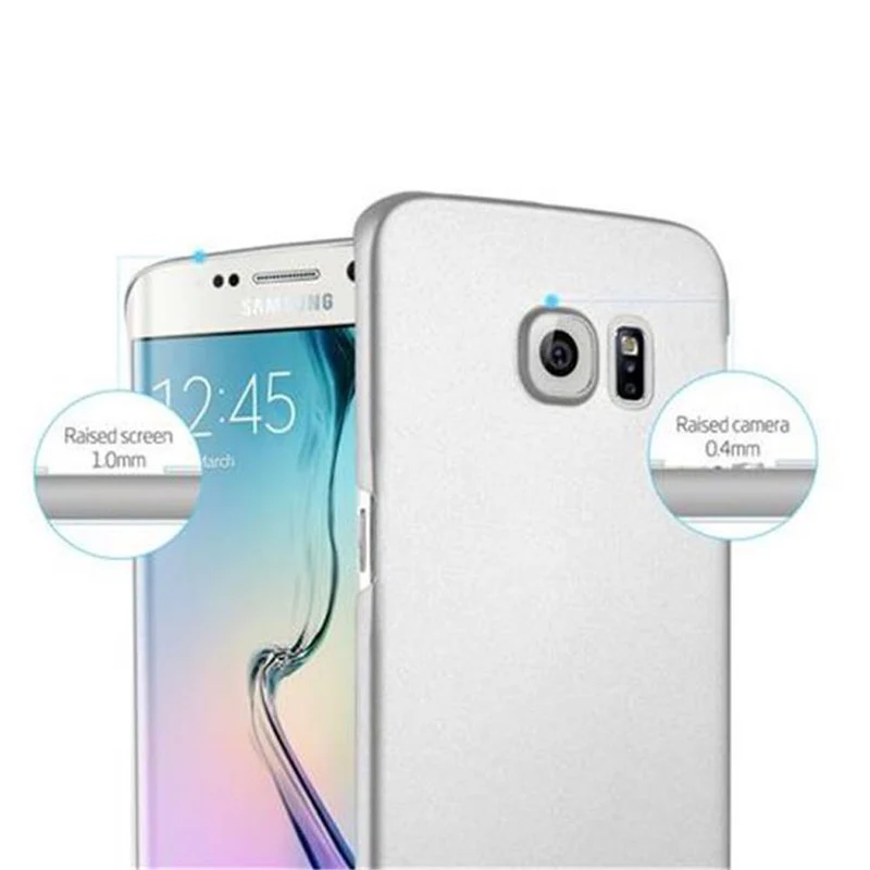 Cadorabo Hülle kompatibel mit Samsung Galaxy S6 EDGE Hard Case Schutzhülle in Metall Optik gegen Kratzer und Stöße