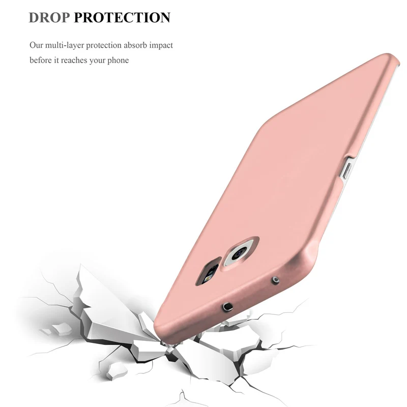 Cadorabo Hülle kompatibel mit Samsung Galaxy S6 EDGE Hard Case Schutzhülle in Metall Optik gegen Kratzer und Stöße