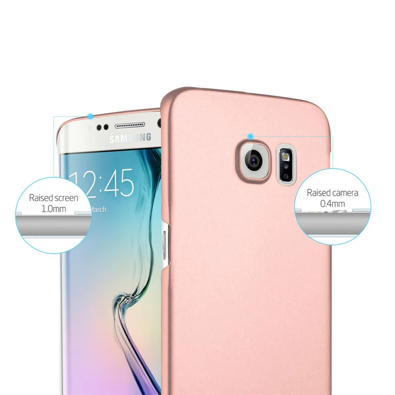 Cadorabo Hülle kompatibel mit Samsung Galaxy S6 EDGE Hard Case Schutzhülle in Metall Optik gegen Kratzer und Stöße