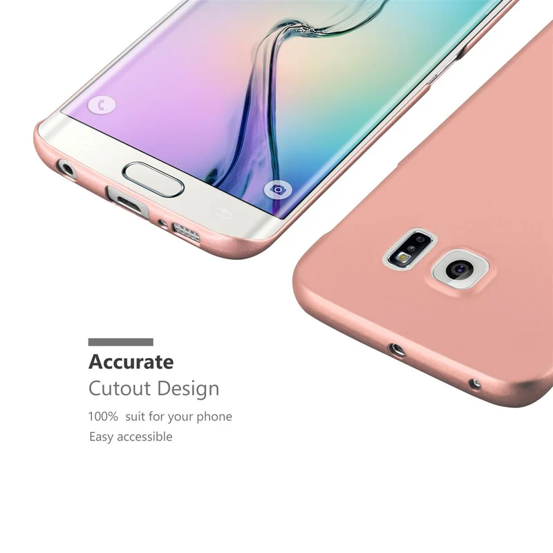 Cadorabo Hülle kompatibel mit Samsung Galaxy S6 EDGE Hard Case Schutzhülle in Metall Optik gegen Kratzer und Stöße