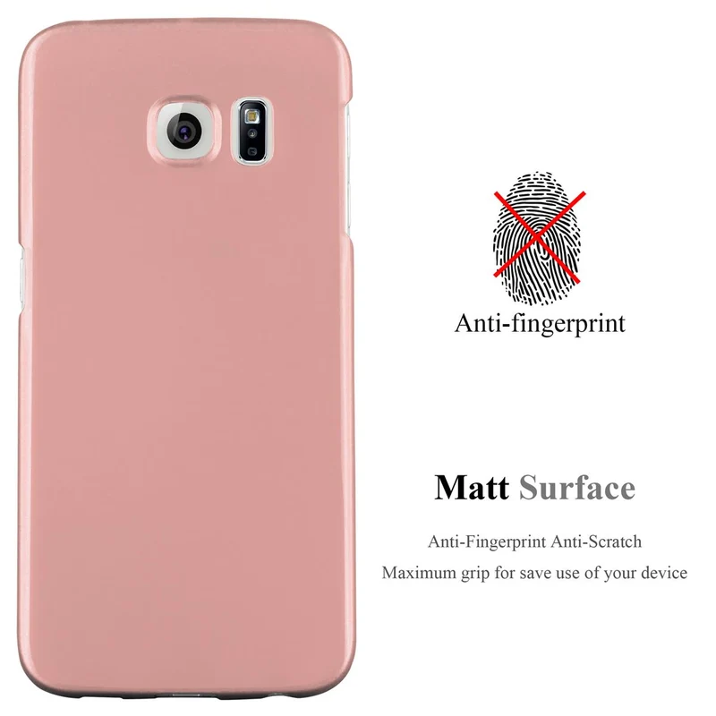 Cadorabo Hülle kompatibel mit Samsung Galaxy S6 EDGE Hard Case Schutzhülle in Metall Optik gegen Kratzer und Stöße