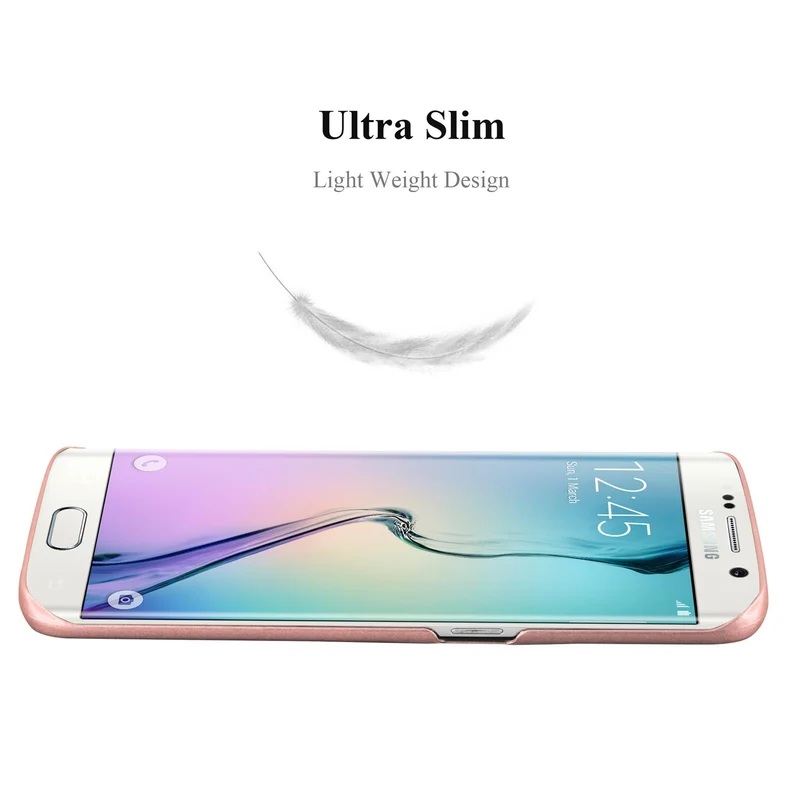 Cadorabo Hülle kompatibel mit Samsung Galaxy S6 EDGE Hard Case Schutzhülle in Metall Optik gegen Kratzer und Stöße