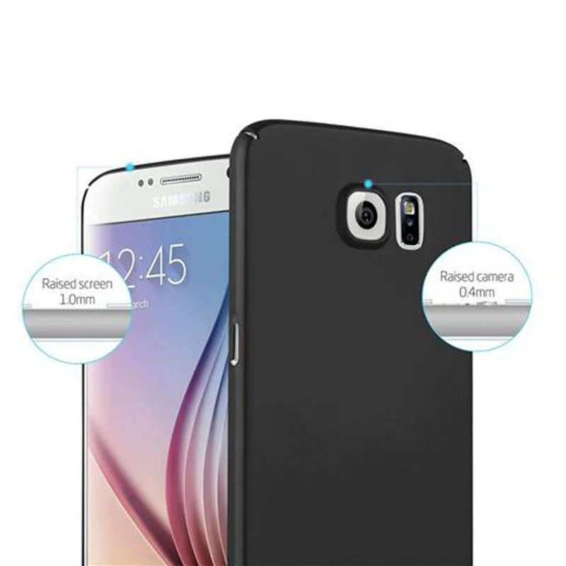 Cadorabo Hülle kompatibel mit Samsung Galaxy S6 Hard Case Schutzhülle in Metall Optik gegen Kratzer und Stöße