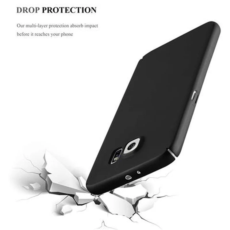 Cadorabo Hülle kompatibel mit Samsung Galaxy S6 Hard Case Schutzhülle in Metall Optik gegen Kratzer und Stöße