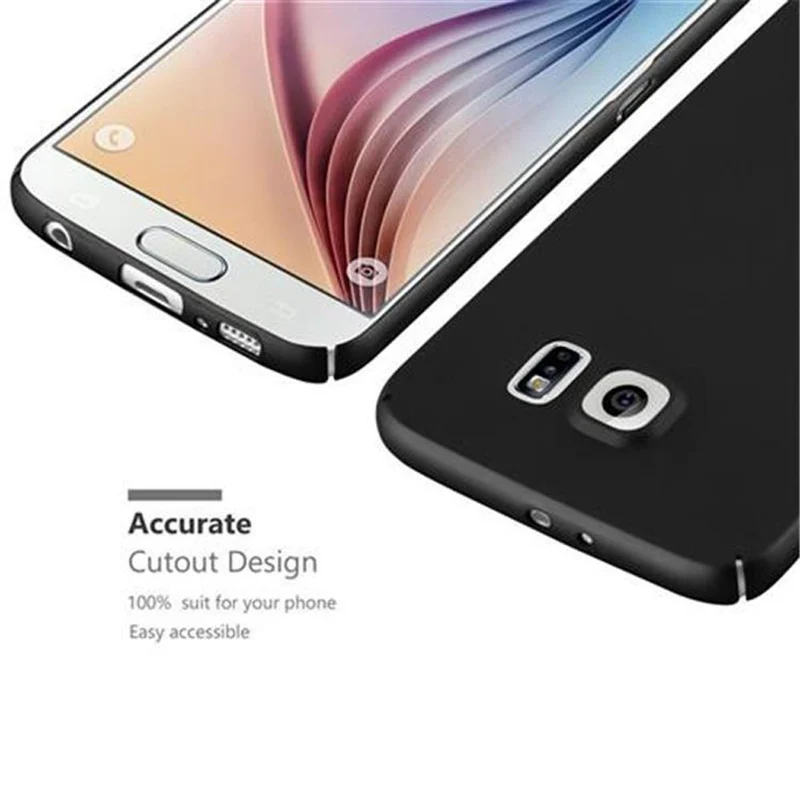 Cadorabo Hülle kompatibel mit Samsung Galaxy S6 Hard Case Schutzhülle in Metall Optik gegen Kratzer und Stöße