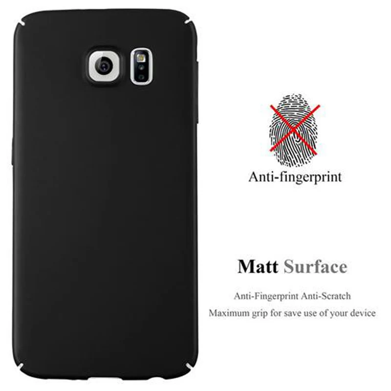 Cadorabo Hülle kompatibel mit Samsung Galaxy S6 Hard Case Schutzhülle in Metall Optik gegen Kratzer und Stöße