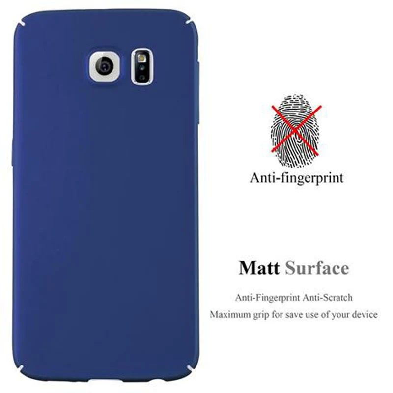 Cadorabo Hülle kompatibel mit Samsung Galaxy S6 Hard Case Schutzhülle in Metall Optik gegen Kratzer und Stöße