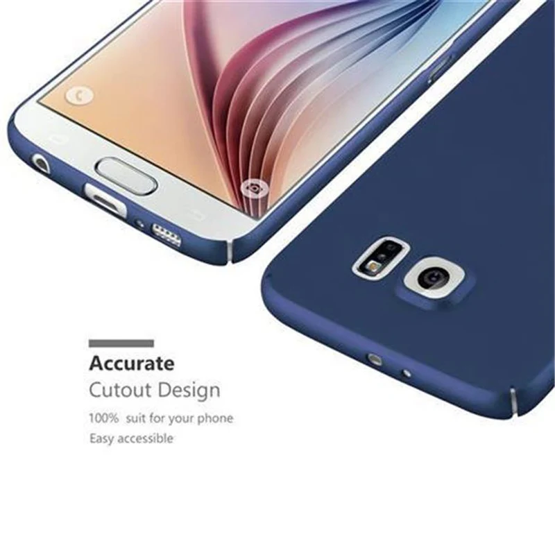 Cadorabo Hülle kompatibel mit Samsung Galaxy S6 Hard Case Schutzhülle in Metall Optik gegen Kratzer und Stöße