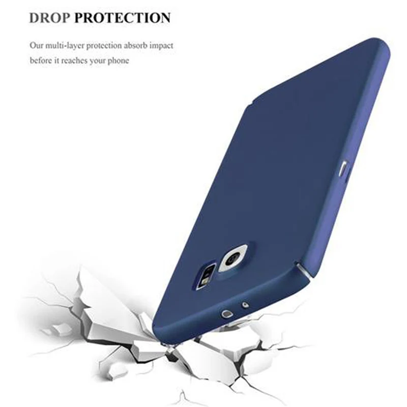 Cadorabo Hülle kompatibel mit Samsung Galaxy S6 Hard Case Schutzhülle in Metall Optik gegen Kratzer und Stöße
