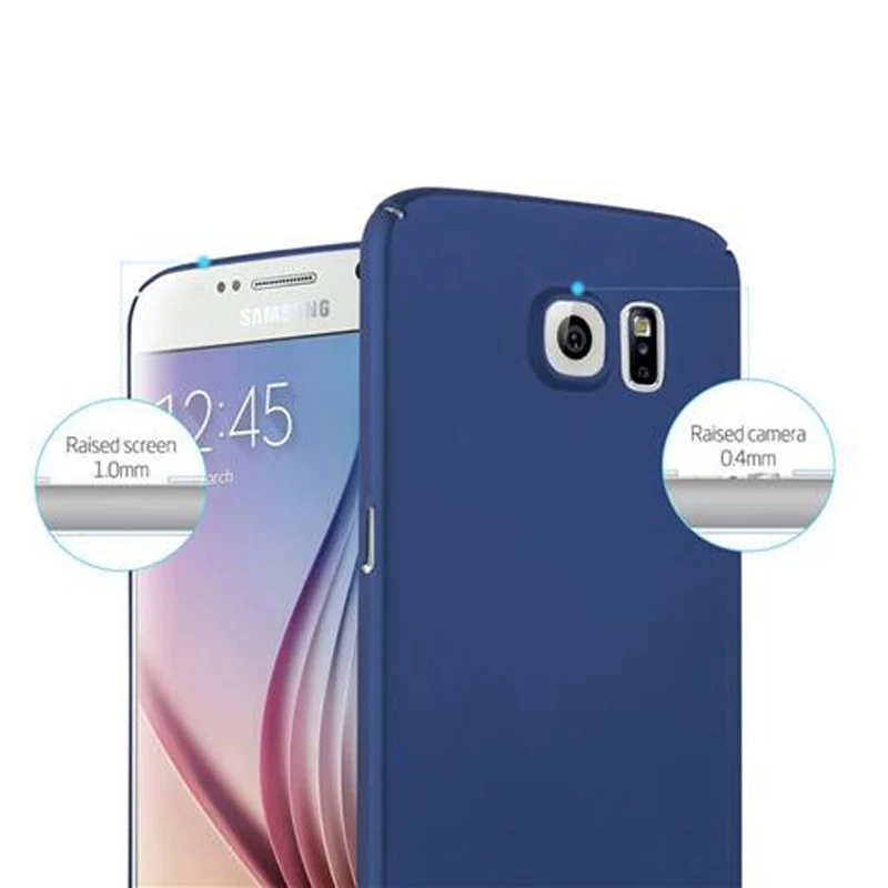 Cadorabo Hülle kompatibel mit Samsung Galaxy S6 Hard Case Schutzhülle in Metall Optik gegen Kratzer und Stöße