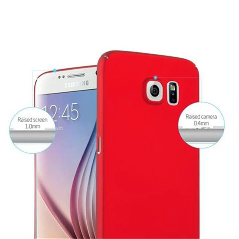 Cadorabo Hülle kompatibel mit Samsung Galaxy S6 Hard Case Schutzhülle in Metall Optik gegen Kratzer und Stöße