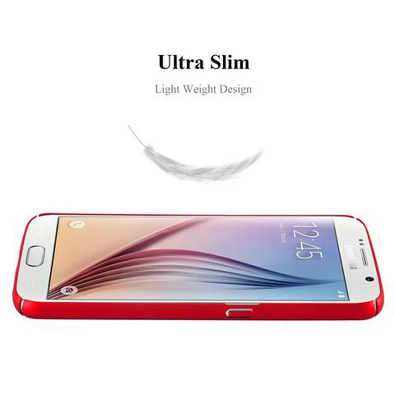 Cadorabo Hülle kompatibel mit Samsung Galaxy S6 Hard Case Schutzhülle in Metall Optik gegen Kratzer und Stöße
