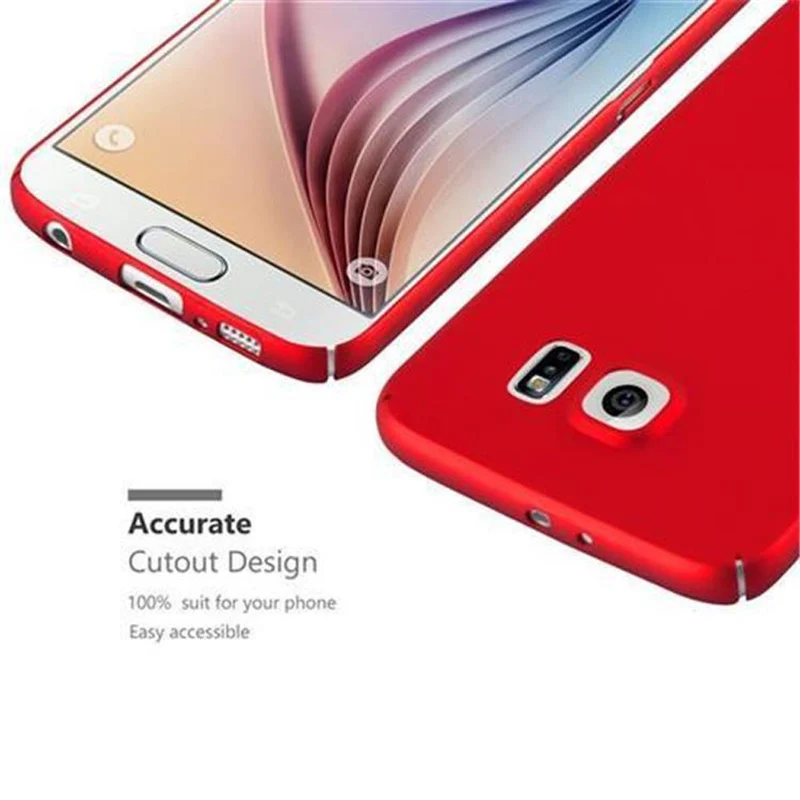 Cadorabo Hülle kompatibel mit Samsung Galaxy S6 Hard Case Schutzhülle in Metall Optik gegen Kratzer und Stöße