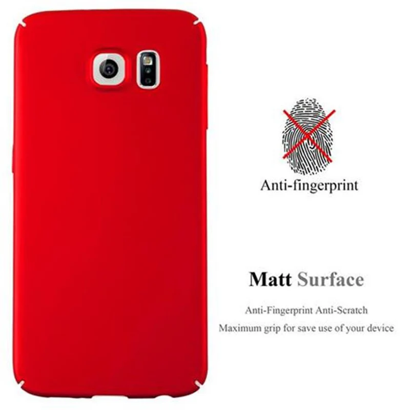 Cadorabo Hülle kompatibel mit Samsung Galaxy S6 Hard Case Schutzhülle in Metall Optik gegen Kratzer und Stöße