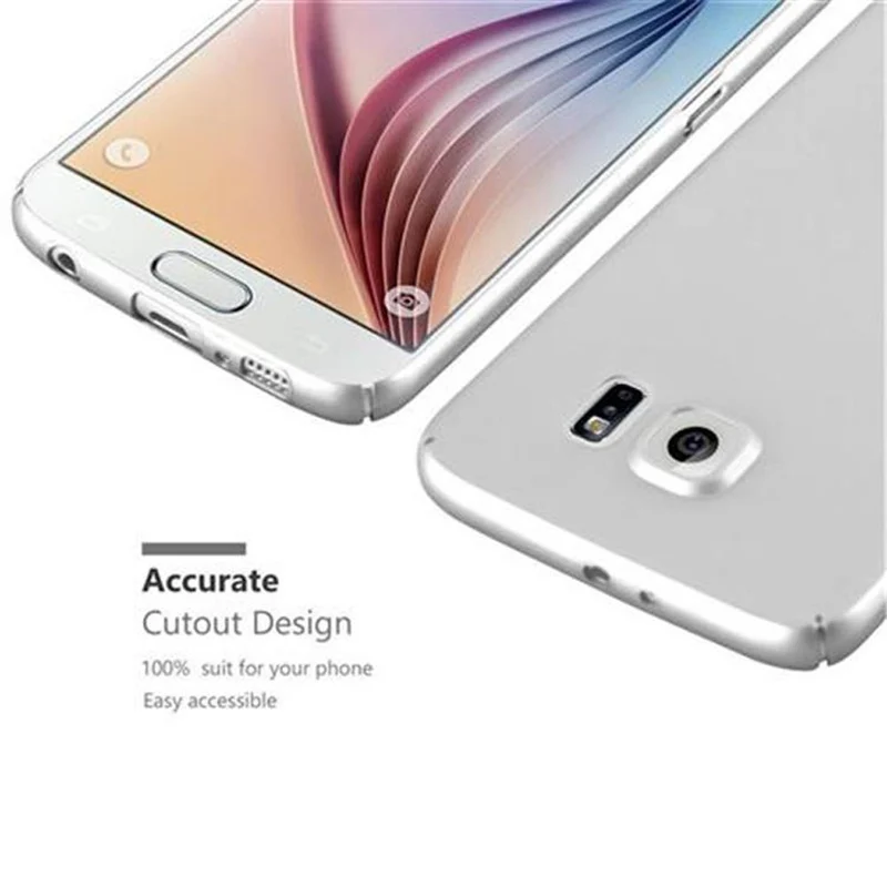 Cadorabo Hülle kompatibel mit Samsung Galaxy S6 Hard Case Schutzhülle in Metall Optik gegen Kratzer und Stöße