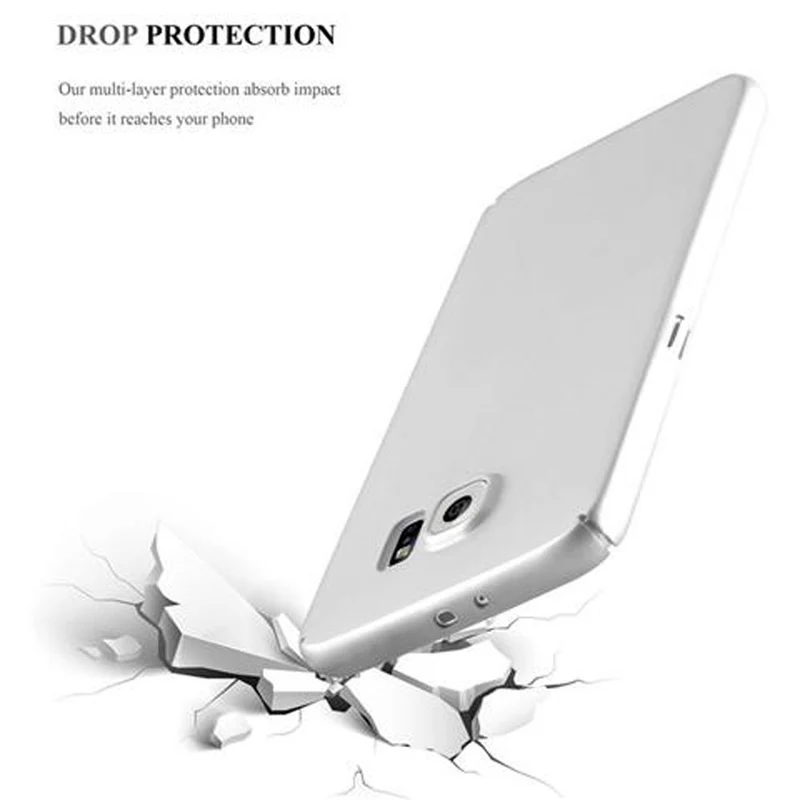 Cadorabo Hülle kompatibel mit Samsung Galaxy S6 Hard Case Schutzhülle in Metall Optik gegen Kratzer und Stöße