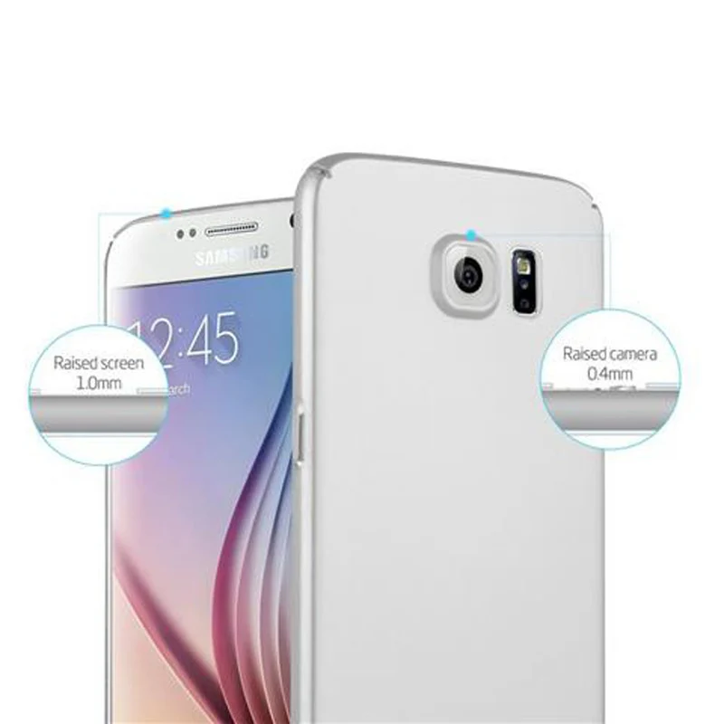 Cadorabo Hülle kompatibel mit Samsung Galaxy S6 Hard Case Schutzhülle in Metall Optik gegen Kratzer und Stöße