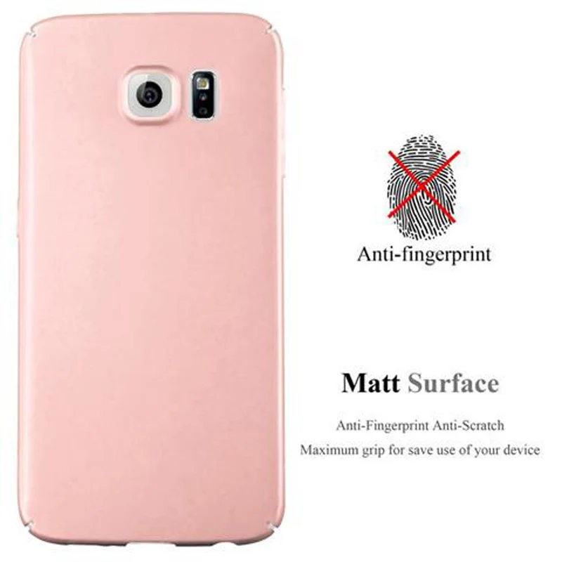Cadorabo Hülle kompatibel mit Samsung Galaxy S6 Hard Case Schutzhülle in Metall Optik gegen Kratzer und Stöße