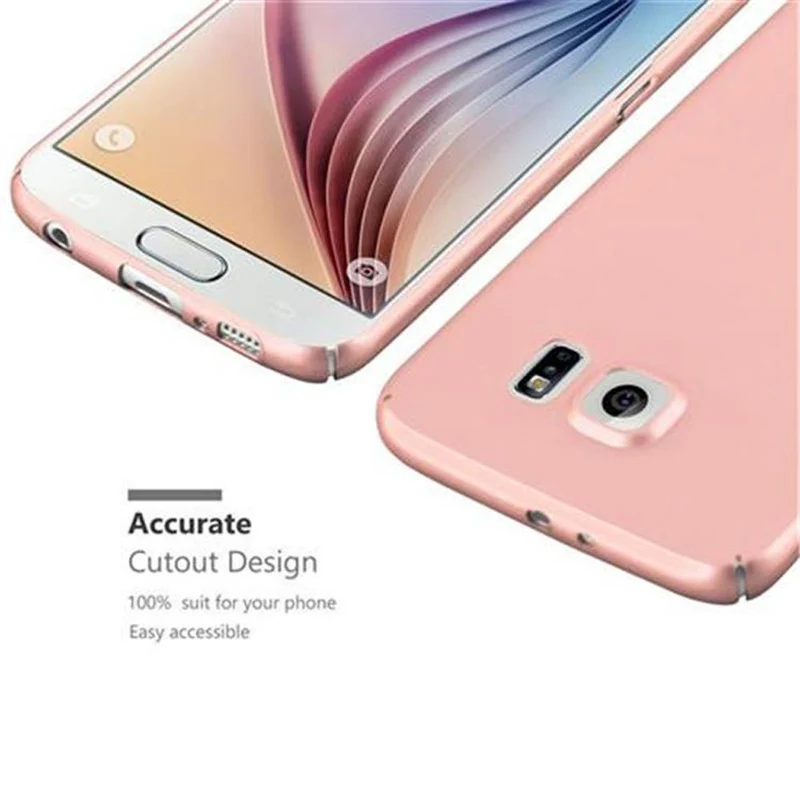 Cadorabo Hülle kompatibel mit Samsung Galaxy S6 Hard Case Schutzhülle in Metall Optik gegen Kratzer und Stöße