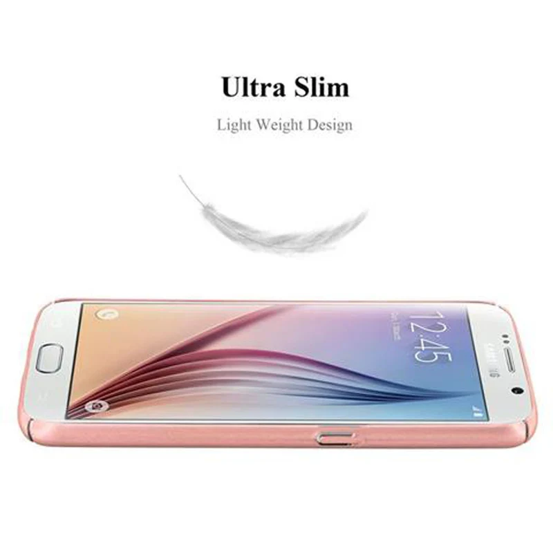 Cadorabo Hülle kompatibel mit Samsung Galaxy S6 Hard Case Schutzhülle in Metall Optik gegen Kratzer und Stöße