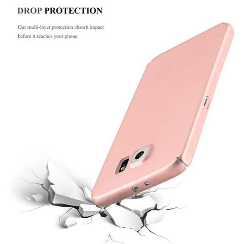 Cadorabo Hülle kompatibel mit Samsung Galaxy S6 Hard Case Schutzhülle in Metall Optik gegen Kratzer und Stöße