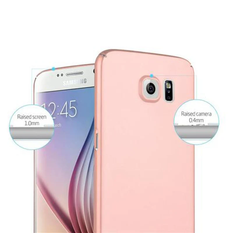 Cadorabo Hülle kompatibel mit Samsung Galaxy S6 Hard Case Schutzhülle in Metall Optik gegen Kratzer und Stöße