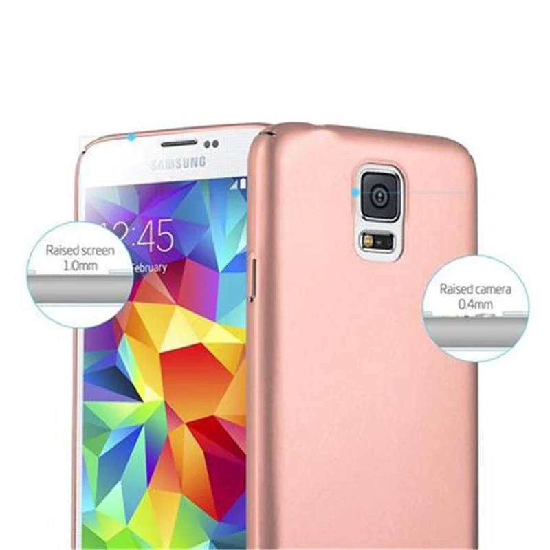 Cadorabo Hülle kompatibel mit Samsung Galaxy S5 / S5 NEO Hard Case Schutzhülle in Metall Optik gegen Kratzer und Stöße