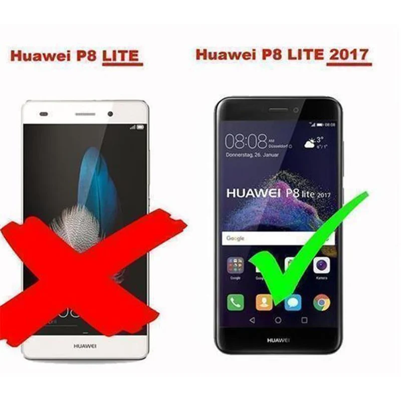 Cadorabo Hülle kompatibel mit Huawei P8 LITE 2017 / P9 LITE 2017 Schutzhülle mit Magnetverschluss, Standfunktion und Kartenfach