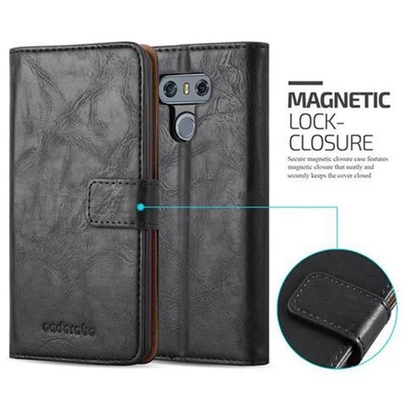 Cadorabo Hülle kompatibel mit LG G6 Schutzhülle mit Magnetverschluss, Standfunktion und Kartenfach