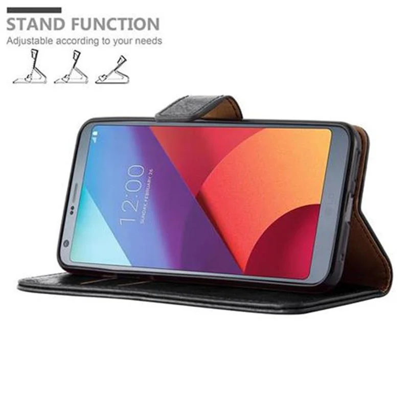 Cadorabo Hülle kompatibel mit LG G6 Schutzhülle mit Magnetverschluss, Standfunktion und Kartenfach