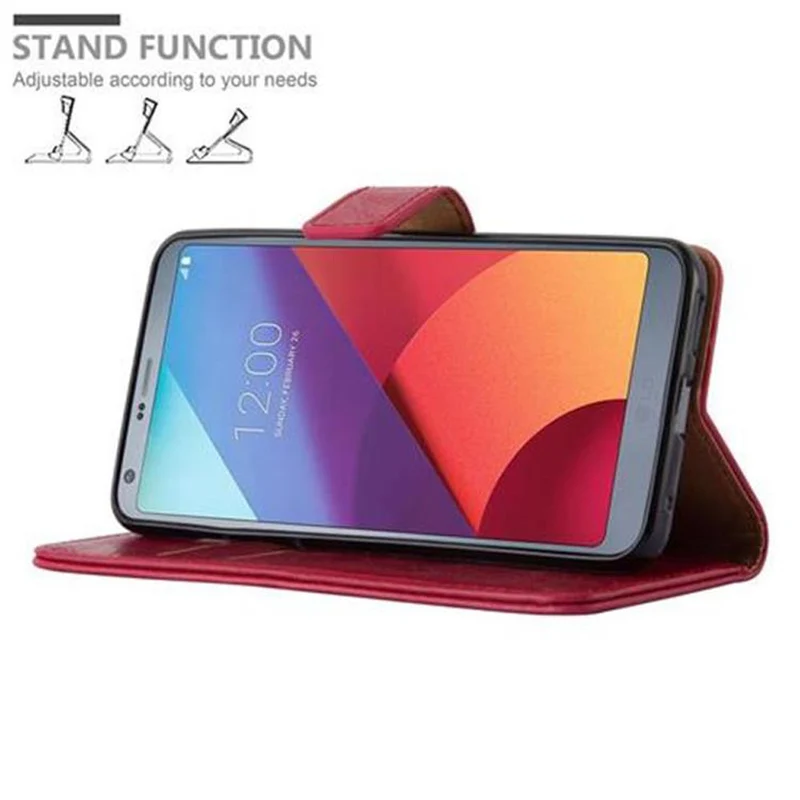 Cadorabo Hülle kompatibel mit LG G6 Schutzhülle mit Magnetverschluss, Standfunktion und Kartenfach