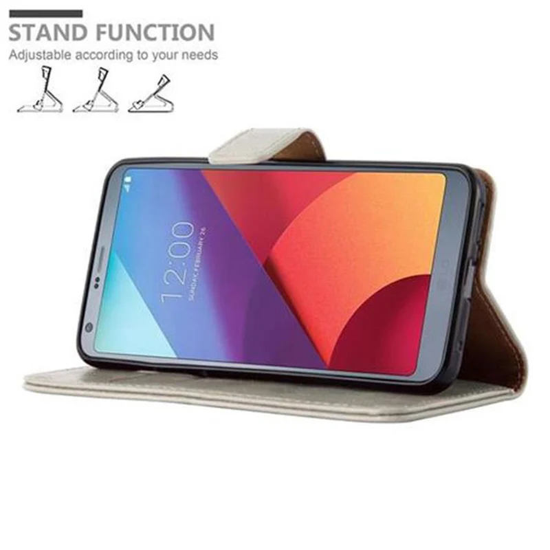 Cadorabo Hülle kompatibel mit LG G6 Schutzhülle mit Magnetverschluss, Standfunktion und Kartenfach