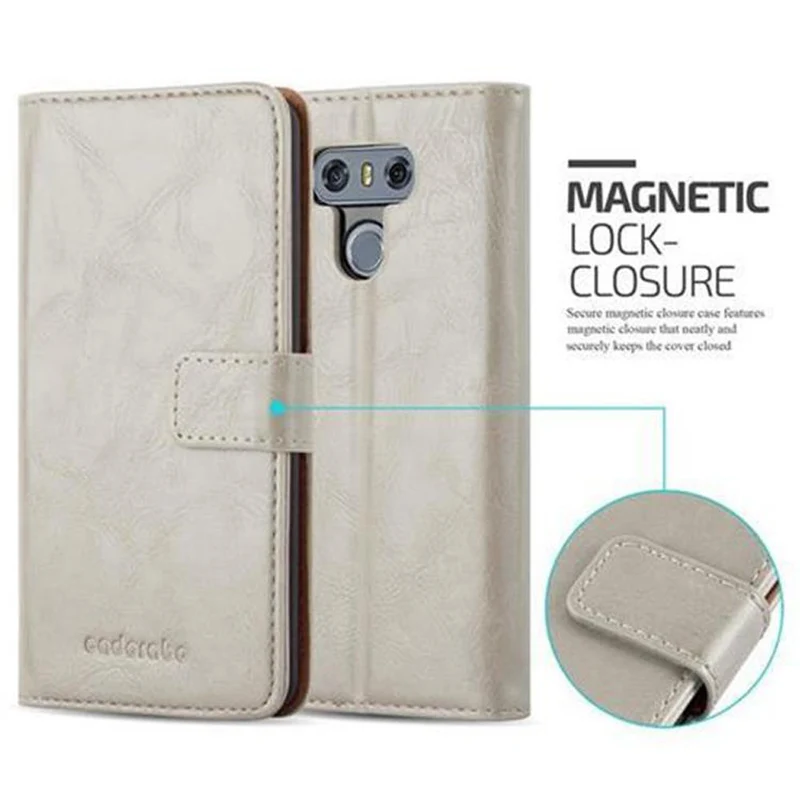 Cadorabo Hülle kompatibel mit LG G6 Schutzhülle mit Magnetverschluss, Standfunktion und Kartenfach