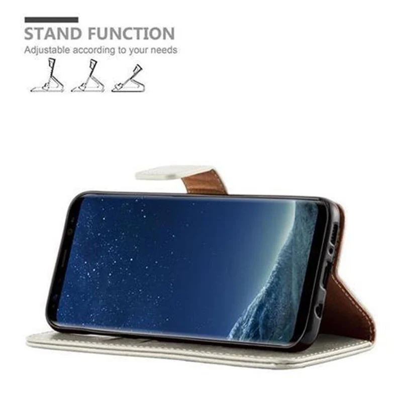 Cadorabo Hülle kompatibel mit Samsung Galaxy S8 Schutzhülle mit Magnetverschluss, Standfunktion und Kartenfach